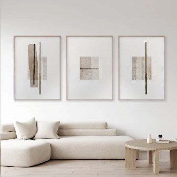 【国内配送・送料無料】やわらかモダン×ブラウン抽象デザイン×キャンバスアート×アートポスター【1~3営業日で出荷】[f874]の画像