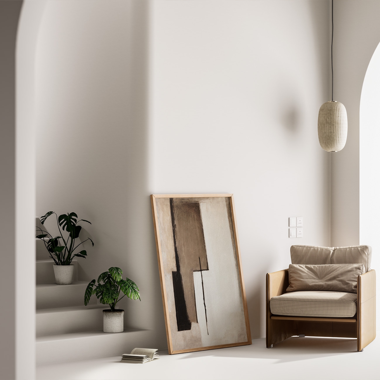 【国内配送・送料無料】ペーパーライクシリーズ×ブラウンベース×キャンバスアート×アートポスター【1~3営業日で出荷】[f875]の画像