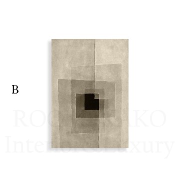 ［境界］ブラウン×チャコールのネストスクエア抽象キャンバスアート[f876]の画像