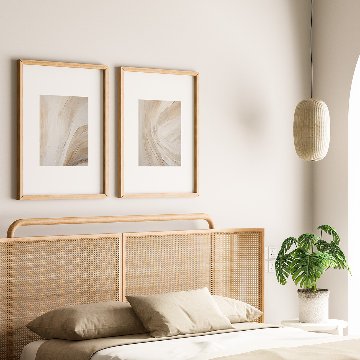 【国内配送・送料無料】オーガニックブラウン・ベージュ抽象デザイン×キャンバスアート×アートポスター【1~3営業日で出荷】[f877]の画像