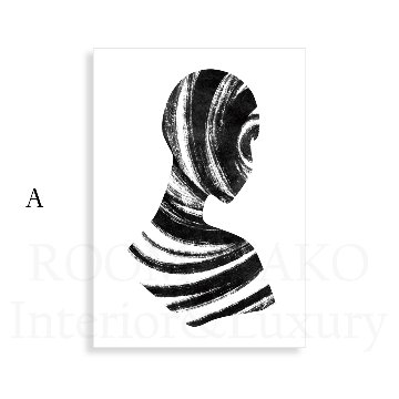 【国内配送・送料無料】『Silhouette Noir』モノトーン×シルエットデザイン×キャンバスアート×アートポスター【1~3営業日で出荷】[f881]の画像