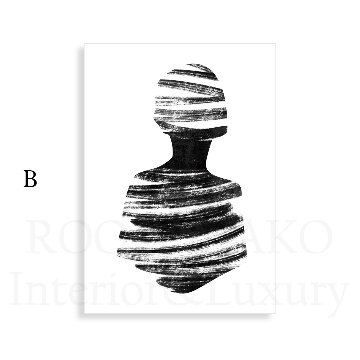 【国内配送・送料無料】『Silhouette Noir』モノトーン×シルエットデザイン×キャンバスアート×アートポスター【1~3営業日で出荷】[f881]の画像