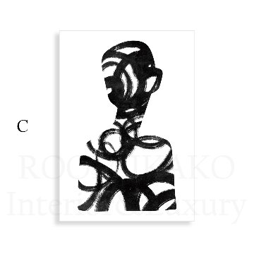 【国内配送・送料無料】『Silhouette Noir』モノトーン×シルエットデザイン×キャンバスアート×アートポスター【1~3営業日で出荷】[f881]の画像