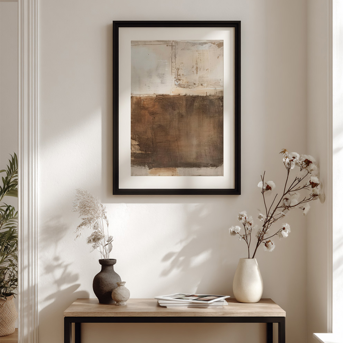 【国内配送・送料無料】『Earth Layers』ブラウン×抽象デザイン×キャンバスアート×アートポスター【1~3営業日で出荷】[f882]の画像