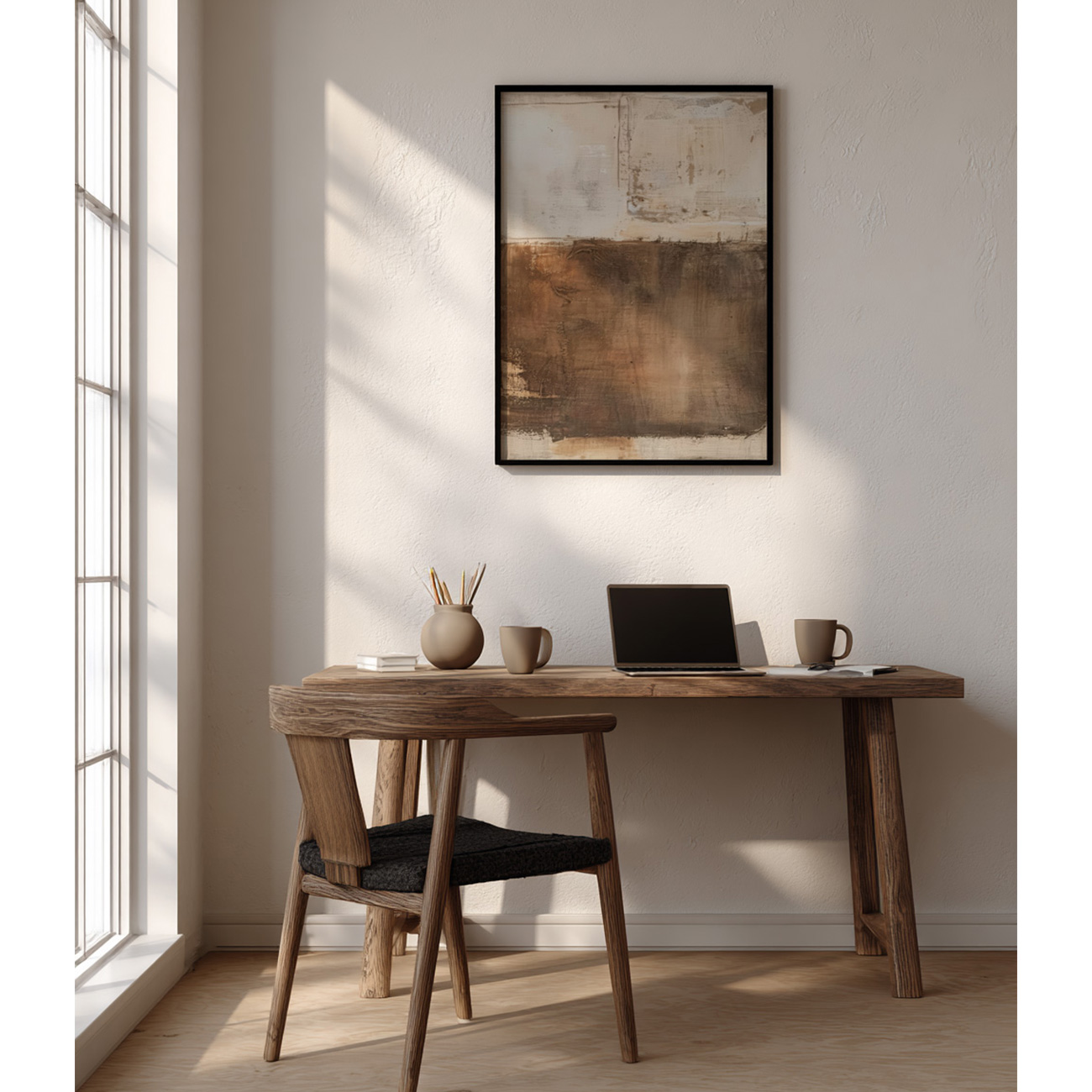 【国内配送・送料無料】『Earth Layers』ブラウン×抽象デザイン×キャンバスアート×アートポスター【1~3営業日で出荷】[f882]の画像