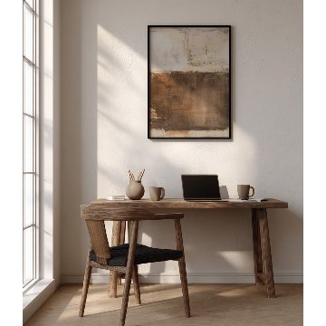 【国内配送・送料無料】『Earth Layers』ブラウン×抽象デザイン×キャンバスアート×アートポスター【1~3営業日で出荷】[f882]の画像