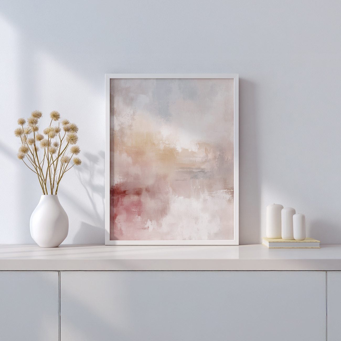 【国内配送・送料無料】［Lueur｜リュール］ピンクベージュ×抽象デザイン×マーブル×キャンバスアート×アートポスター［Altinage｜アルティナージュ］【1~3営業日で出荷】[f884]の画像