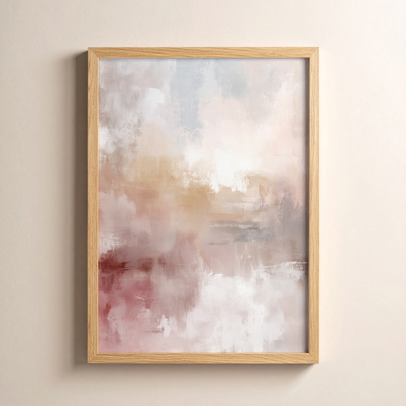 【国内配送・送料無料】［Lueur｜リュール］ピンクベージュ×抽象デザイン×マーブル×キャンバスアート×アートポスター［Altinage｜アルティナージュ］【1~3営業日で出荷】[f884]の画像