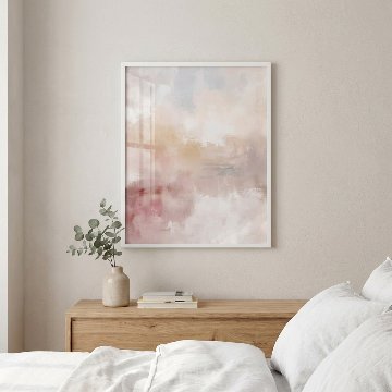 【国内配送・送料無料】［Lueur｜リュール］ピンクベージュ×抽象デザイン×マーブル×キャンバスアート×アートポスター［Altinage｜アルティナージュ］【1~3営業日で出荷】[f884]の画像