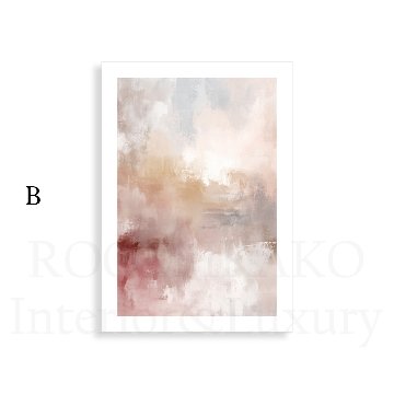 【国内配送・送料無料】［Lueur｜リュール］ピンクベージュ×抽象デザイン×マーブル×キャンバスアート×アートポスター［Altinage｜アルティナージュ］【1~3営業日で出荷】[f884]の画像