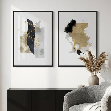 国内配送・送料無料】『融合』×モダン×抽象画アート×ブラウン×ブラック