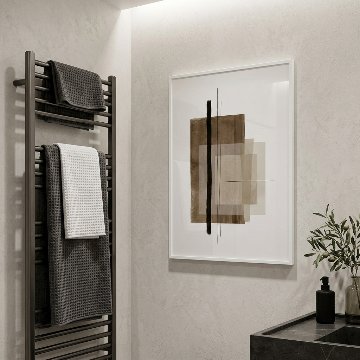 ［Brown Study］ブラウンのブロック抽象キャンバスアート[f888]の画像