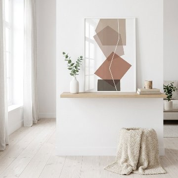 【国内配送・送料無料】『Terracotta』抽象デザイン×ブラウンベース×キャンバスアート×アートポスター【1~3営業日で出荷】[f891]の画像