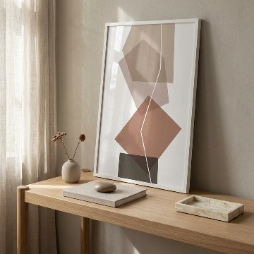【国内配送・送料無料】『Terracotta』抽象デザイン×ブラウンベース×キャンバスアート×アートポスター【1~3営業日で出荷】[f891]の画像