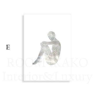 ［MONO STORIES］人物とタイポグラフィのモノクロキャンバスアート[f893]の画像