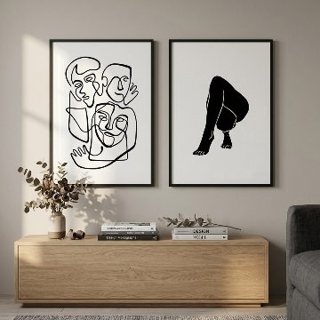 ［MONO STORIES］人物とタイポグラフィのモノクロキャンバスアート[f893]の画像