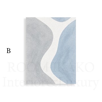 ［BLUE FORMS］ブルーとグレーの抽象キャンバスアート[f895]の画像