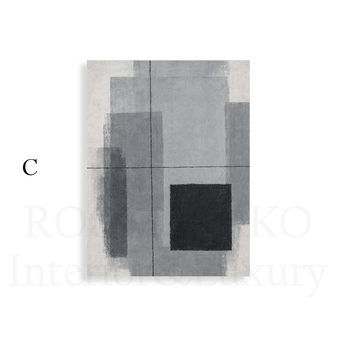 ［MONO STRUCTURE］モノトーンの幾何学キャンバスアート[f896]の画像