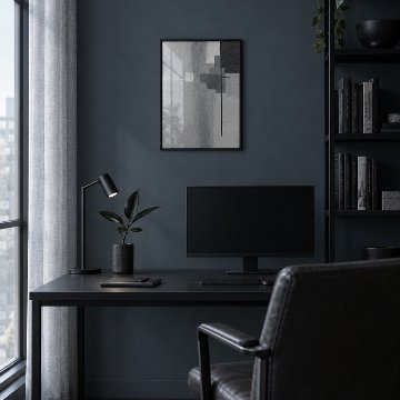 ［MONO STRUCTURE］モノトーンの幾何学キャンバスアート[f896]の画像
