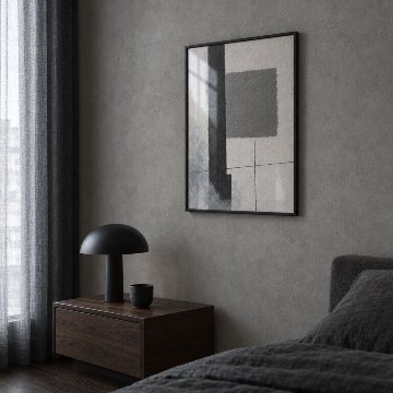 ［MONO STRUCTURE］モノトーンの幾何学キャンバスアート[f896]の画像