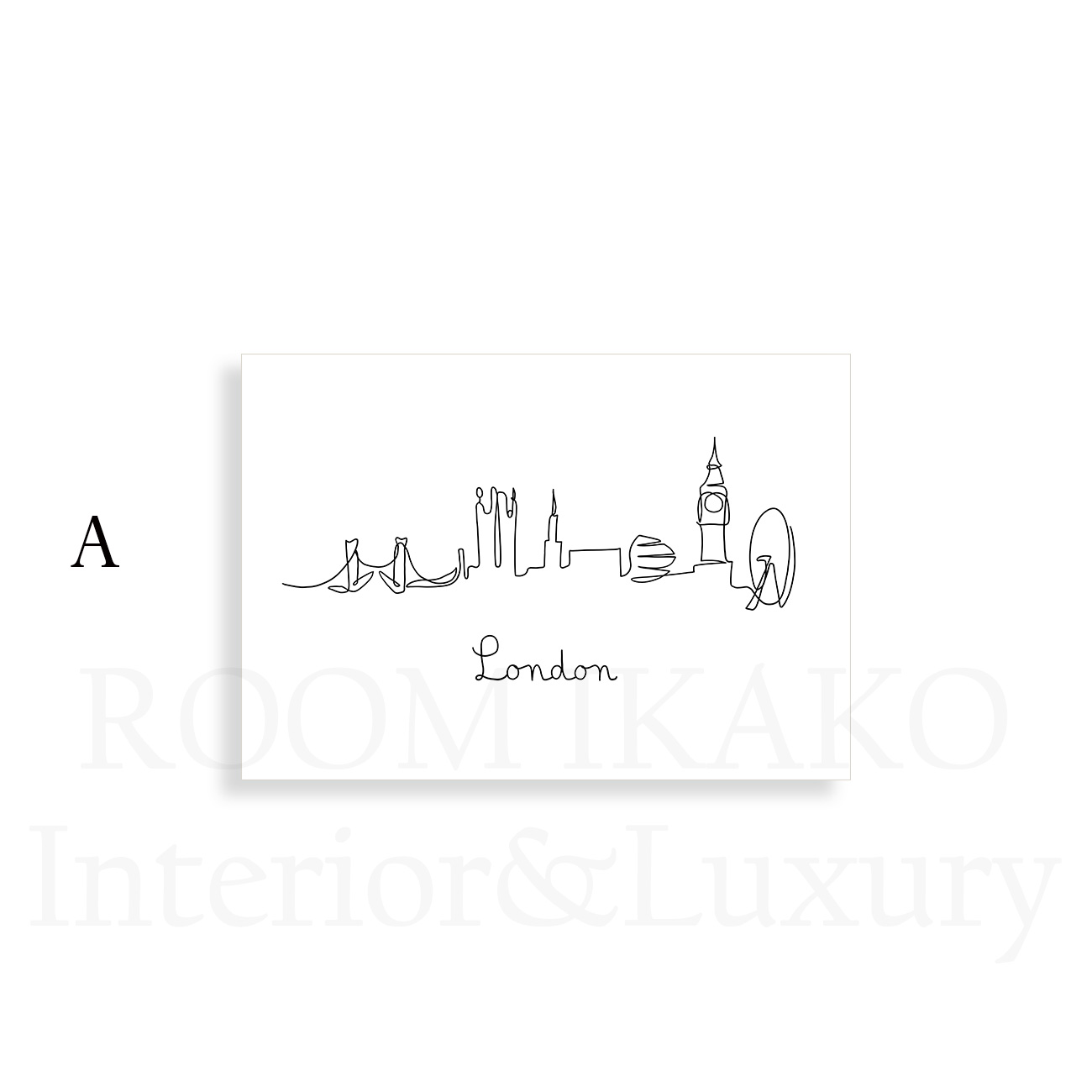 【国内配送・送料無料】ロンドン×ニューヨーク×モノトーン×シンプルモダン×ラインアート×ラインアート×キャンバスアート×アートポスター【納期1~3営業日】[f425]の画像