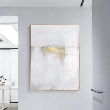 ホワイト・ゴールド・イエローの抽象画｜キャンバスアート[f444]の画像