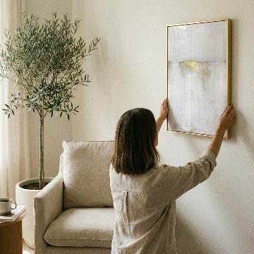 国内配送・送料無料】【国内配送】抽象画×変形サイズ×白×金×キャンバス