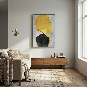 国内配送・送料無料】抽象画×グレーブラックゴールド×石ストーン×現代