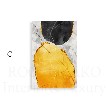 【国内配送・送料無料】抽象画×グレーブラックゴールド×石ストーン×現代アート×近代×キャンバスアート×アートポスター【1~3営業日で出荷】[f464]の画像