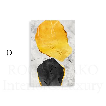【国内配送・送料無料】抽象画×グレーブラックゴールド×石ストーン×現代アート×近代×キャンバスアート×アートポスター【1~3営業日で出荷】[f464]の画像