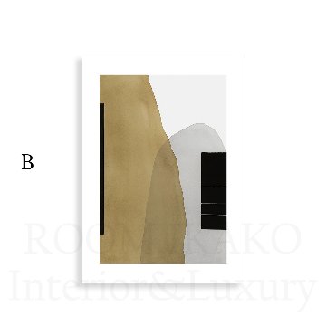 【国内配送・送料無料】【国内配送】モダン抽象画アート×ブラック×グレー×キャンバスアート×アートポスター[f705]の画像