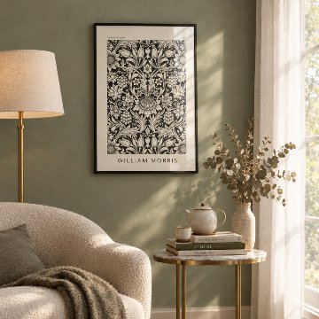 ウィリアム・モリスの植物柄キャンバスアート[f711]の画像