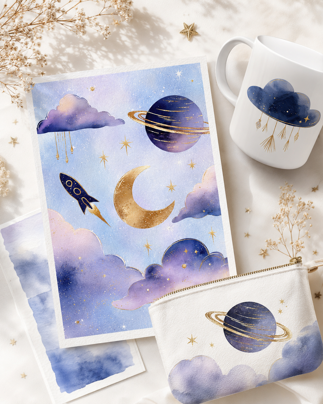 Kahoshi Design Labの幻想的なイラスト素材を使った作例イメージ