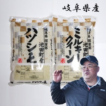 お米　食べ比べ　ハツシモ/ミルキークイーン　各５Kg　米農家 野原栄司画像