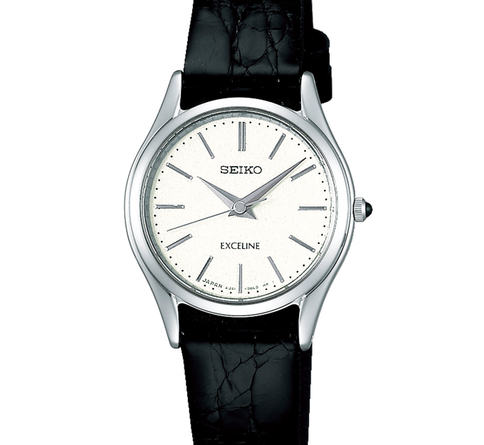 美品　SEIKO　セイコー　エクセリーヌ　ホワイト　ゴールド　ブラック　レザー ☆超絶美麗☆セイコー SEIKO エクセリーヌ 1F21-0030 レディース