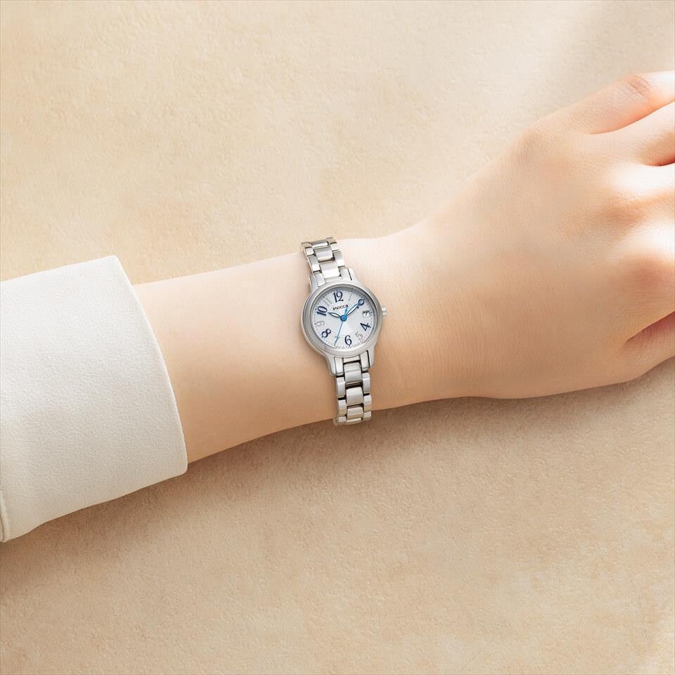 KH4-912-13 Citizenウィッカ【正規ﾒｰｶｰ保証書付･ｷﾞﾌﾄ包装･ﾍﾞﾙﾄ調整無料】腕時計 ﾚﾃﾞｨｽ ｿｰﾗｰ ｼﾝﾌﾟﾙｱｼﾞｬｽﾄの画像