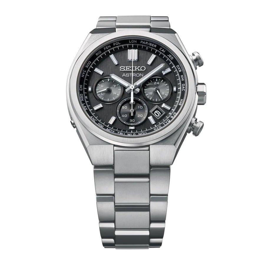 SBXY097 ｾｲｺｰｱｽﾄﾛﾝ【ﾉﾍﾞﾙﾃｨ付・ｷﾞﾌﾄ包装・ﾍﾞﾙﾄ調整無料・新品正規品】ｿｰﾗｰ電波 ﾒﾝｽﾞ腕時計 の画像