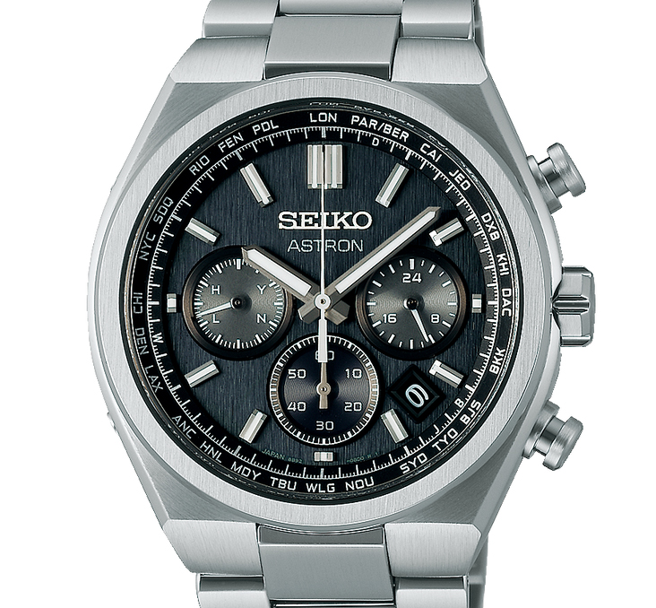 SBXY097 ｾｲｺｰｱｽﾄﾛﾝ【ﾉﾍﾞﾙﾃｨ付・ｷﾞﾌﾄ包装・ﾍﾞﾙﾄ調整無料・新品正規品】ｿｰﾗｰ電波 ﾒﾝｽﾞ腕時計 の画像