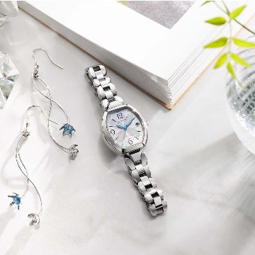 ES9480-56W ｴｸｼｰﾄﾞ【ﾉﾍﾞﾙﾃｨ付・国内正規品・ｷﾞﾌﾄ包装･ﾍﾞﾙﾄ調整無料】腕時計 ﾚﾃﾞｨｰｽ ｿｰﾗｰ電波の画像