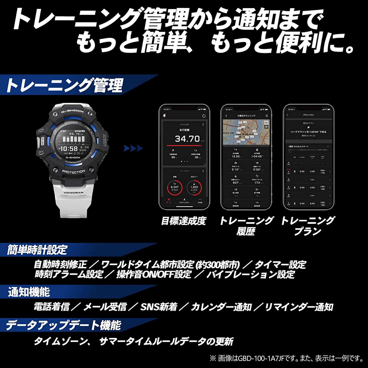 ジー・スクワッド GBD-100-1JF【国内正規品】【ノベルティ付・ｷﾞﾌﾄ包装･ｻｲｽﾞ調整無料】ｇショック 腕時計 メンズ画像