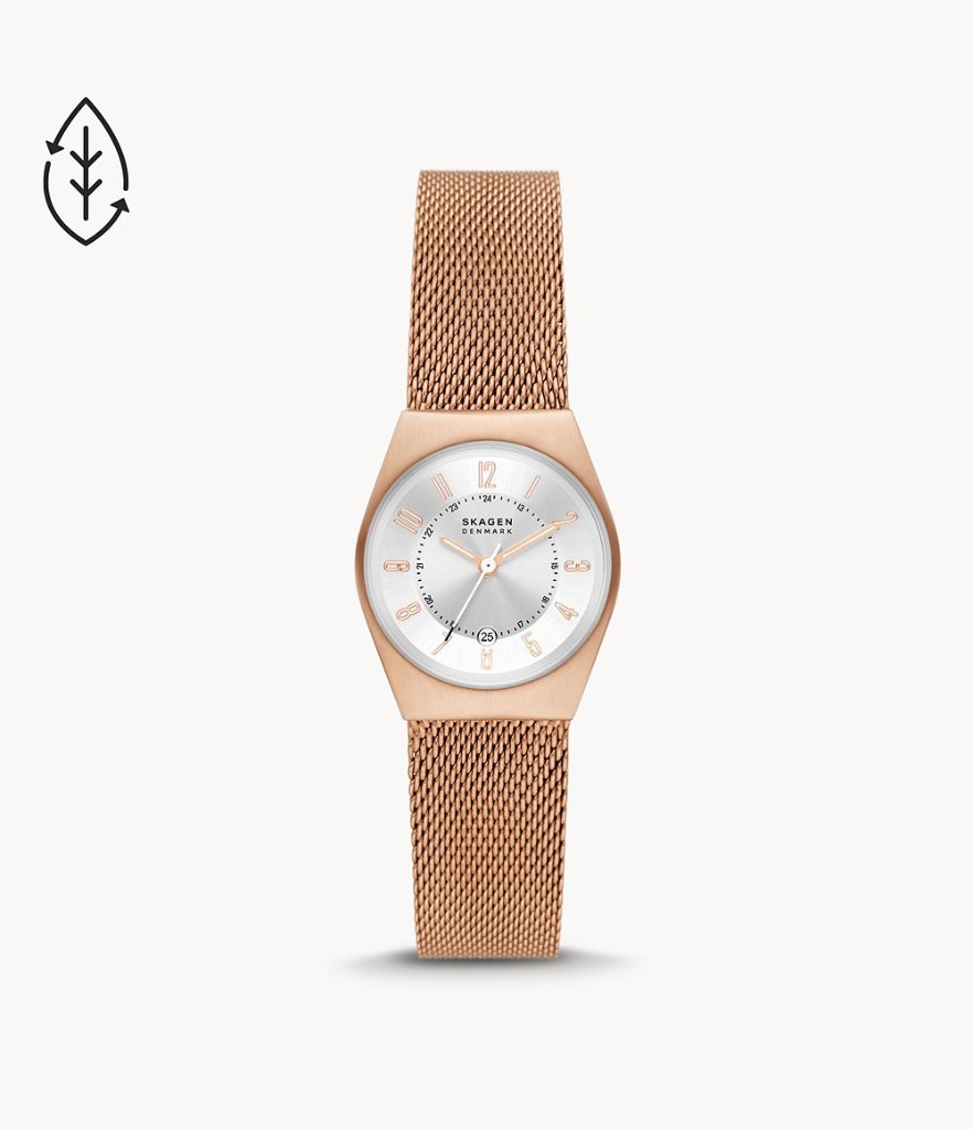 SKW3035　Skagen 【15時迄の注文で本日発送】*水曜除く【正規ﾒｰｶｰ保証書付】GRENEN LILLE 三針デイト ローズゴールド の画像