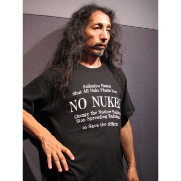 Tシャツ 「NO　NUKES」（黒）/堀江仙人画像