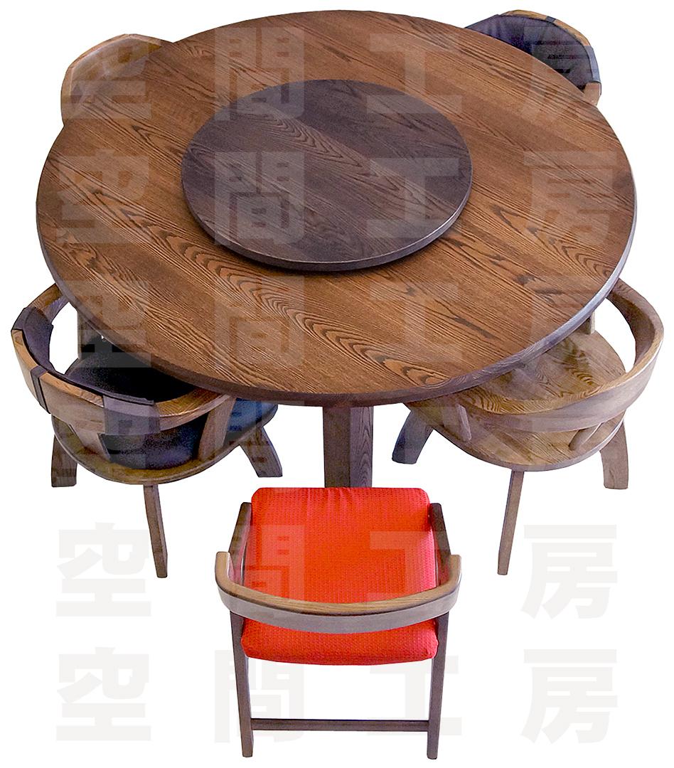 樹種と塗装色が選べる、オイル塗装仕上げの天然木ダイニングテーブル (円形・国産品)画像
