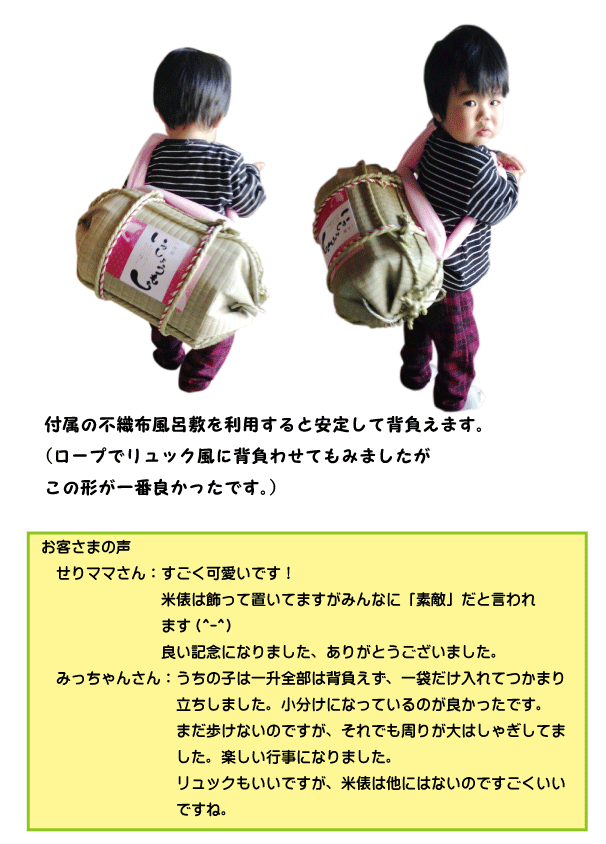 個包装、紅白餅になってリニューアル【送料無料（沖縄を除く）】紅白一升餅　TATAMI畳で作った俵　小分け　個包装　一生餅　背負い餅　しょい餅　一歳誕生日　お祝い　プレゼントの画像