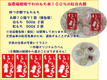 個包装、紅白餅になってリニューアル【送料無料（沖縄を除く）】ベビーリュック付き　紅白丸もち　一升餅セット　小分け丸餅　個包装　一歳・一升餅・背負い餅・一生餅・しょい餅　１歳の誕生日のお祝い・プレゼントの画像