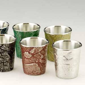 ぐい呑  松風青/大阪錫器の画像