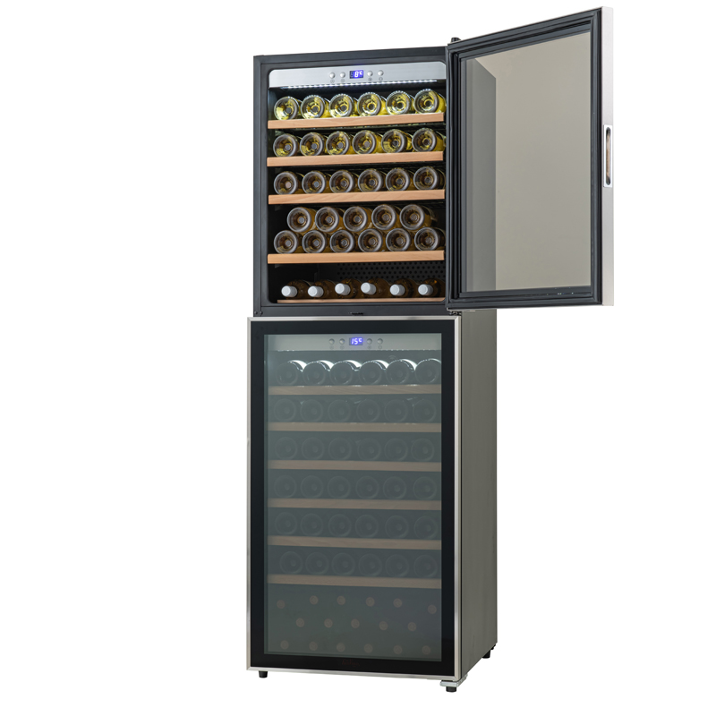 Wドア式ワインセラー 最大122本収納　上下二庫内式（送料無料（北海道・沖縄除く）の画像