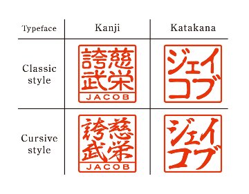 [KANJI de HANKO] Squere type  / Black Birchの画像