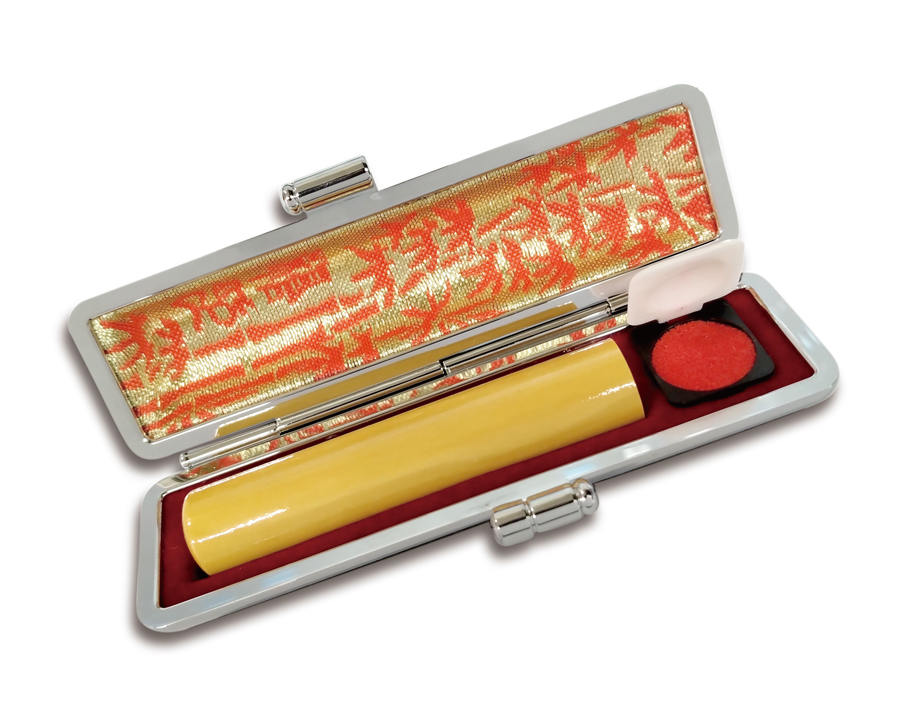 [Hanko Stamp Case] for S-Size Stick Type (Red Bamboo Design)の画像