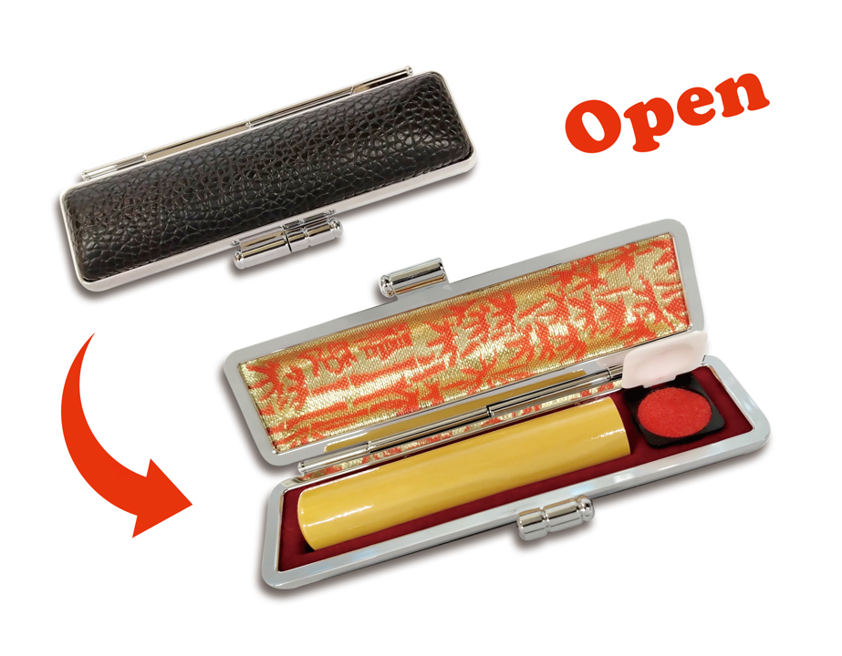 [Hanko Stamp Case] for S-Size Stick Type (Red Bamboo Design)の画像